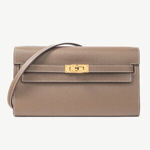 Hermes Kelly To Go Etoupe Epsom Leather GHW Wallet